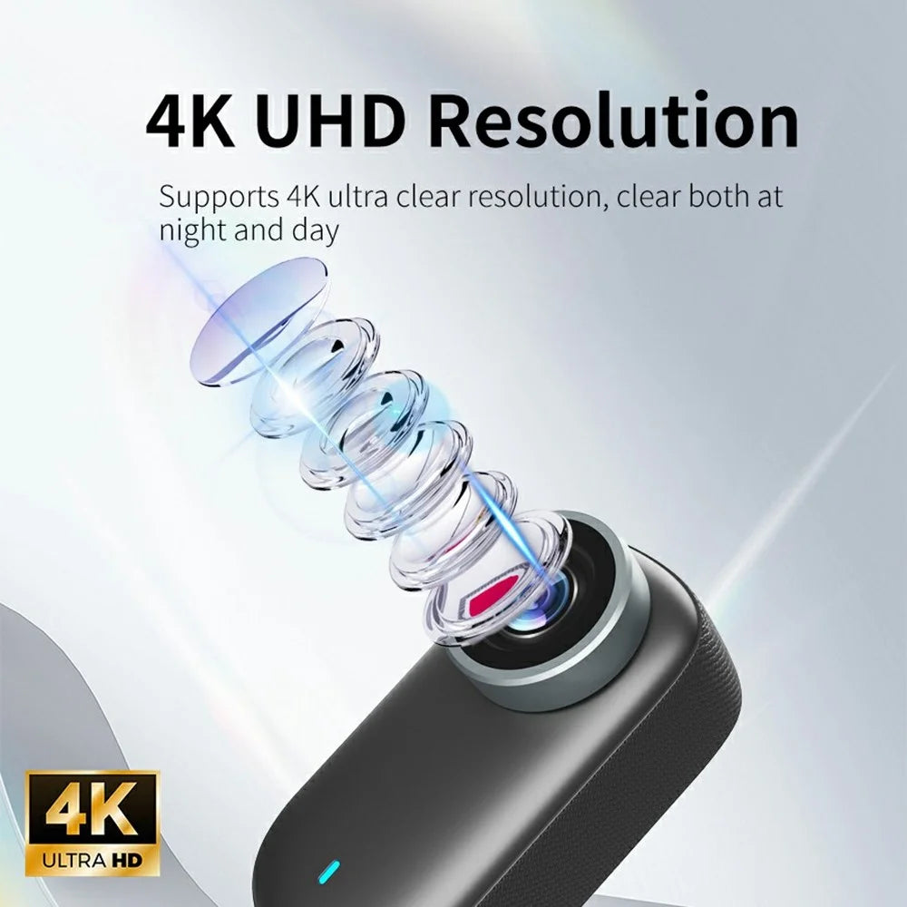M11 Pets 4K HD Portable Magnetic Camera with Screen Clip-On Thumb Action Cam Recorder - 4