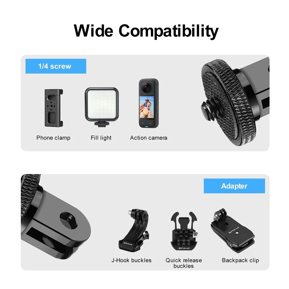 PULUZ PU705B For GoPro / Insta360 Action Camera Adapter 1 / 4 Inch Thread Aluminum Alloy Mount - 5