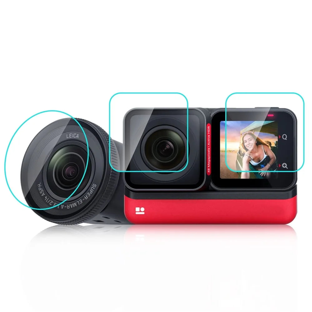 PULUZ PU824T For Insta360 ONE RS Camera 3Pcs / Set Tempered Glass Protective Film Screen Lens Protector - 1