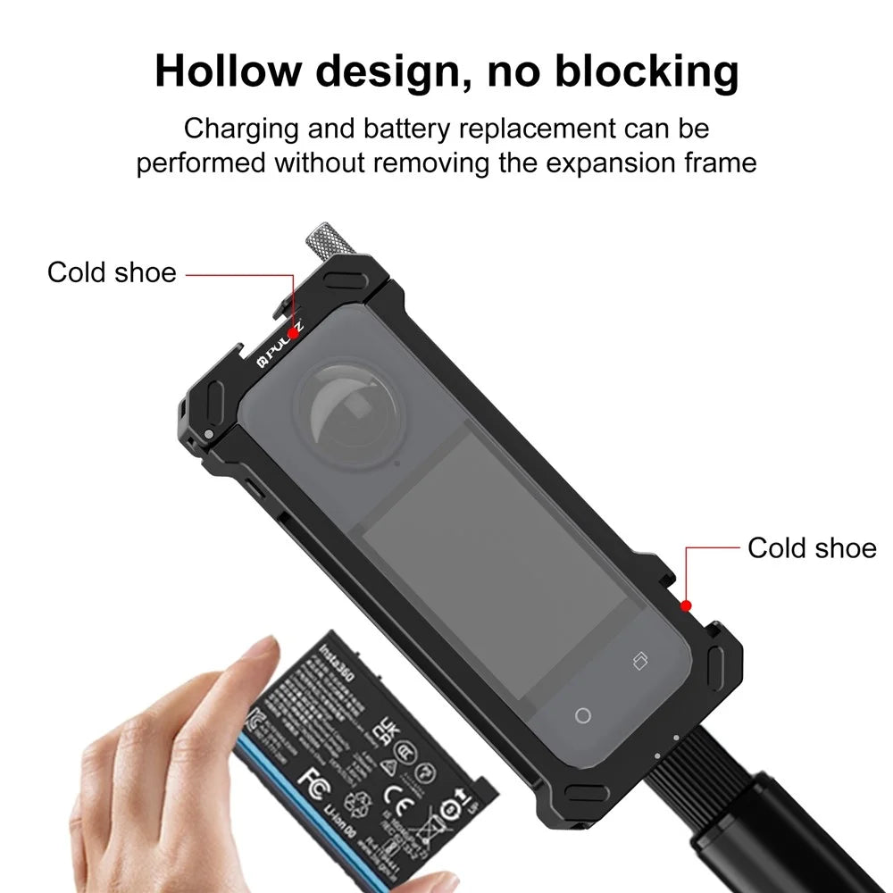 PULUZ PU941B For Insta360 X4 Action Camera Cage Aluminum Alloy Expansion Protective Frame - 5