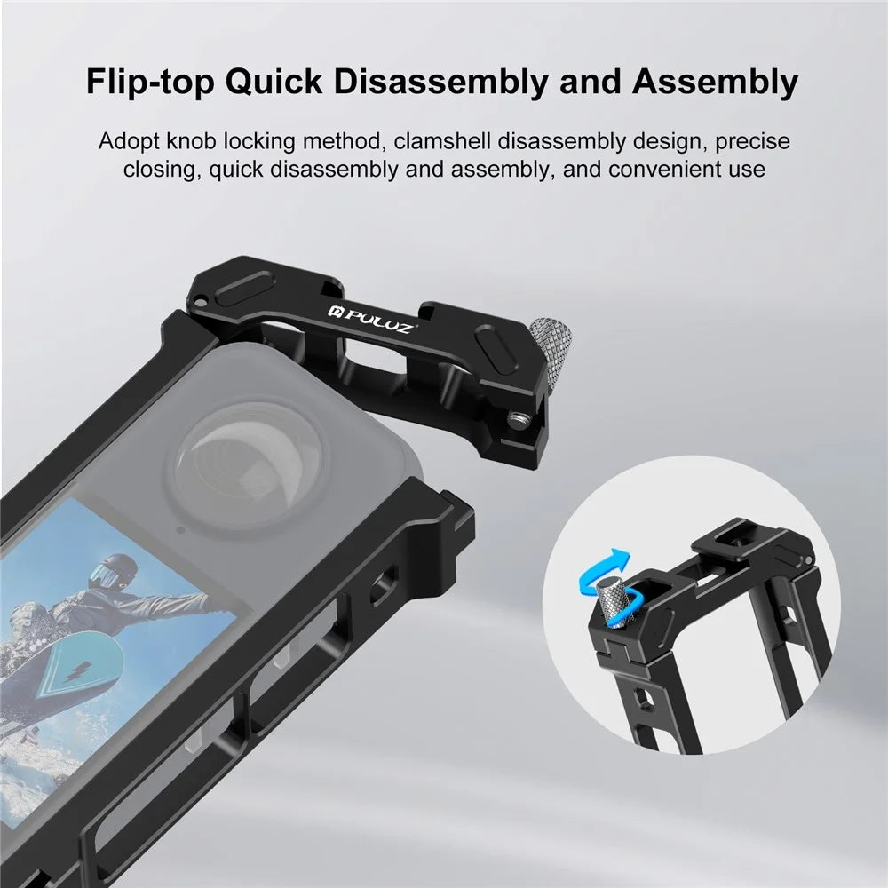 PULUZ PU941B For Insta360 X4 Action Camera Cage Aluminum Alloy Expansion Protective Frame - 6