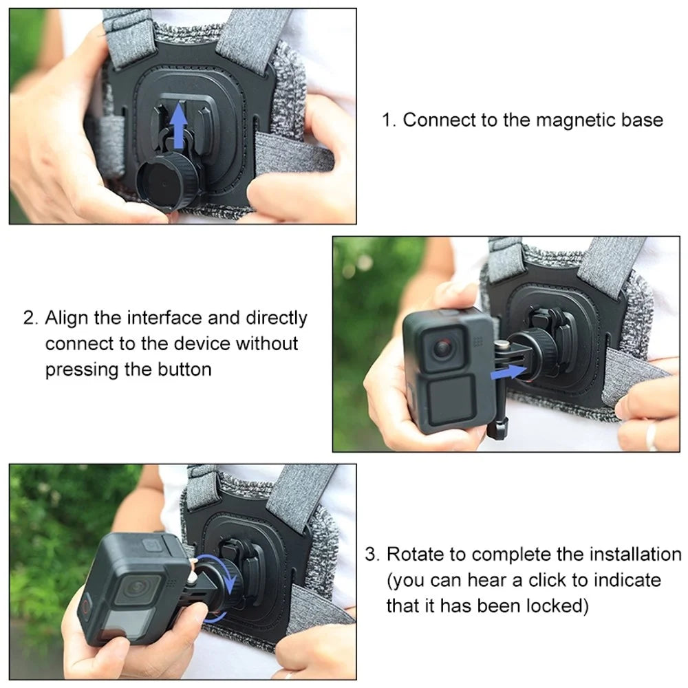 PULUZ PU707B For GoPro / Insta360 Action Camera Quick Release Magnetic Mount Connection Base - 7