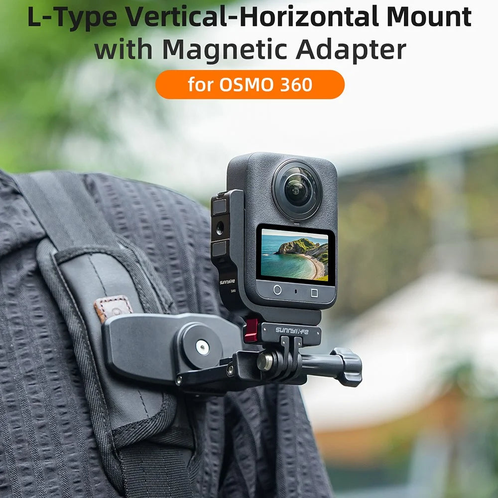 SUNNYLIFE OS-ZJ032 For DJI Osmo 360 Camera L-Type Vertical Horizontal Mount with Magnetic Expansion Adapter - 2