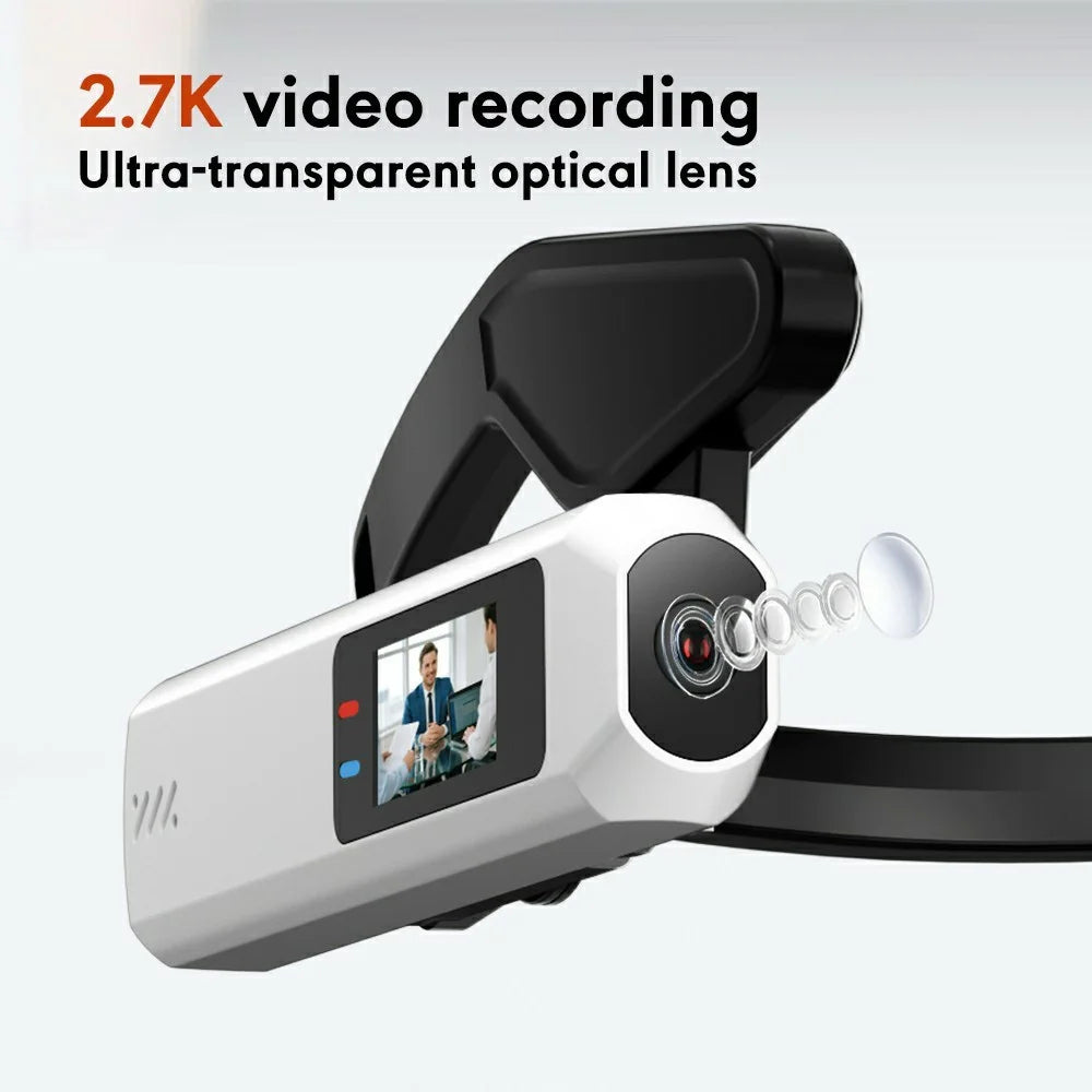 S111 First Person View Wearable Camera 0.96 Inch IPS Screen 2.7K Ultra HD Video Recorder Support WiFi App Control - Black - 3