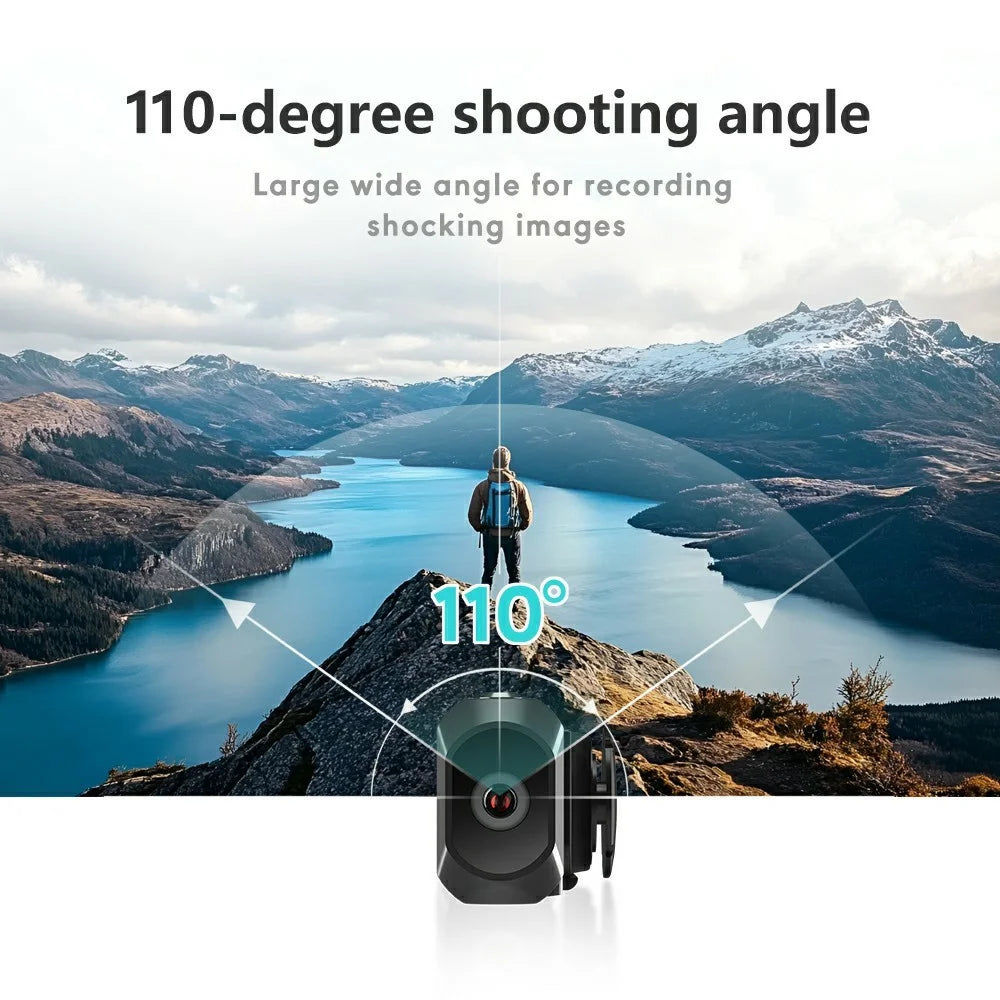 S111 First Person View Wearable Camera 0.96 Inch IPS Screen 2.7K Ultra HD Video Recorder Support WiFi App Control - Black - 7