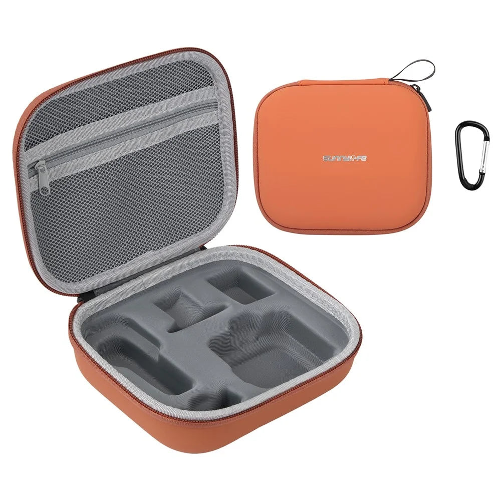 SUNNYLIFE ON-B0102 For DJI Osmo Nano Standard Kit Case Portable Leather EVA Storage Bag with Carabiner - Orange - 1