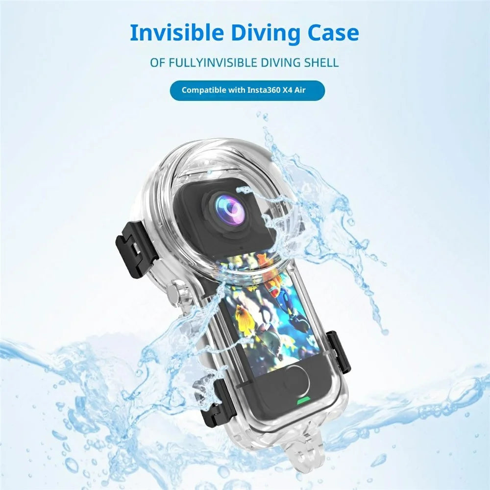 For Insta360 X4 Air 50m Waterproof Camera Case Invisible Underwater PC Housing Cover - 2