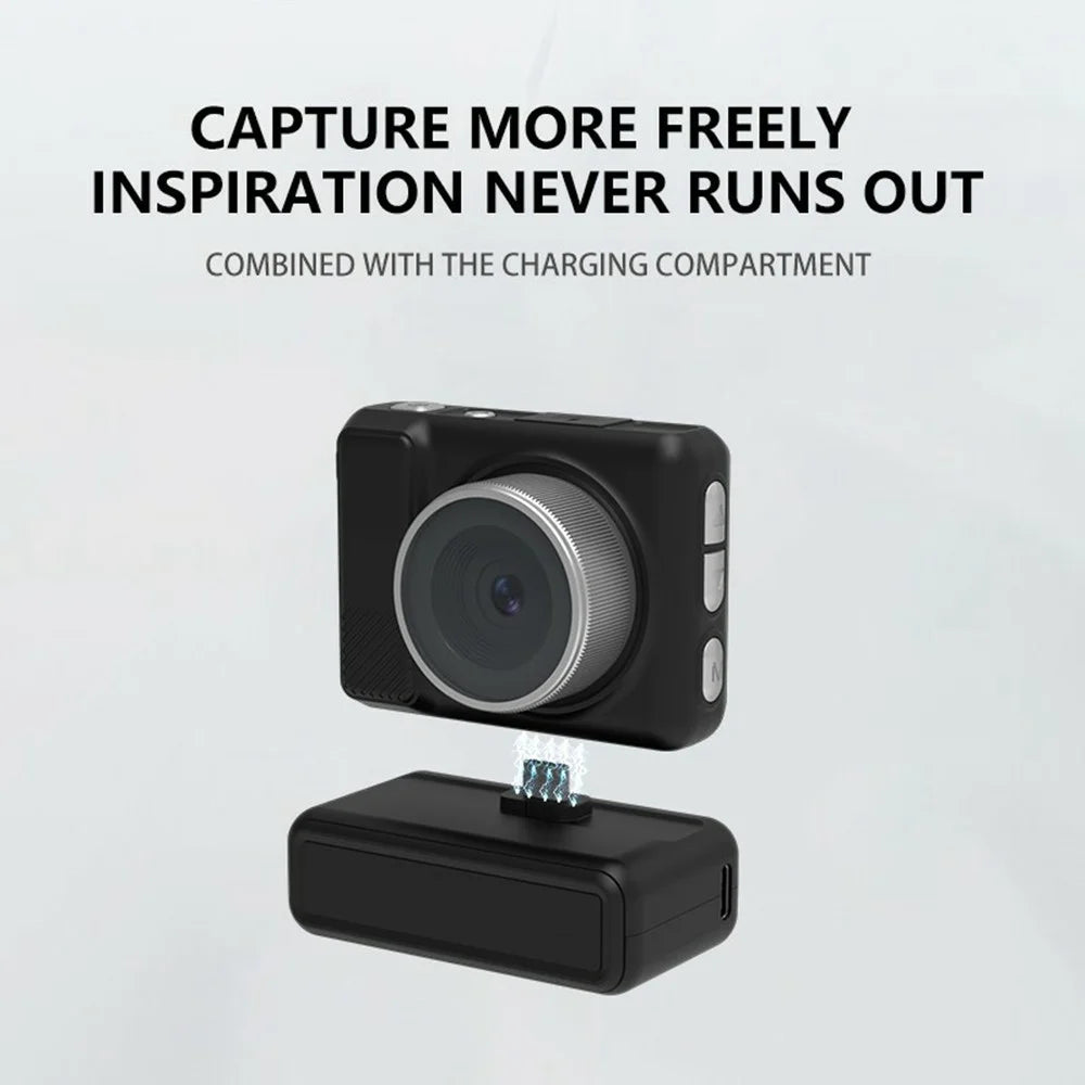 Y4000+ 2.7K 5MP 2.0 inch Screen Mini Retro Filter Camera Video Recorder with 16X Digital Zoom TF Card Supported - Black - 2