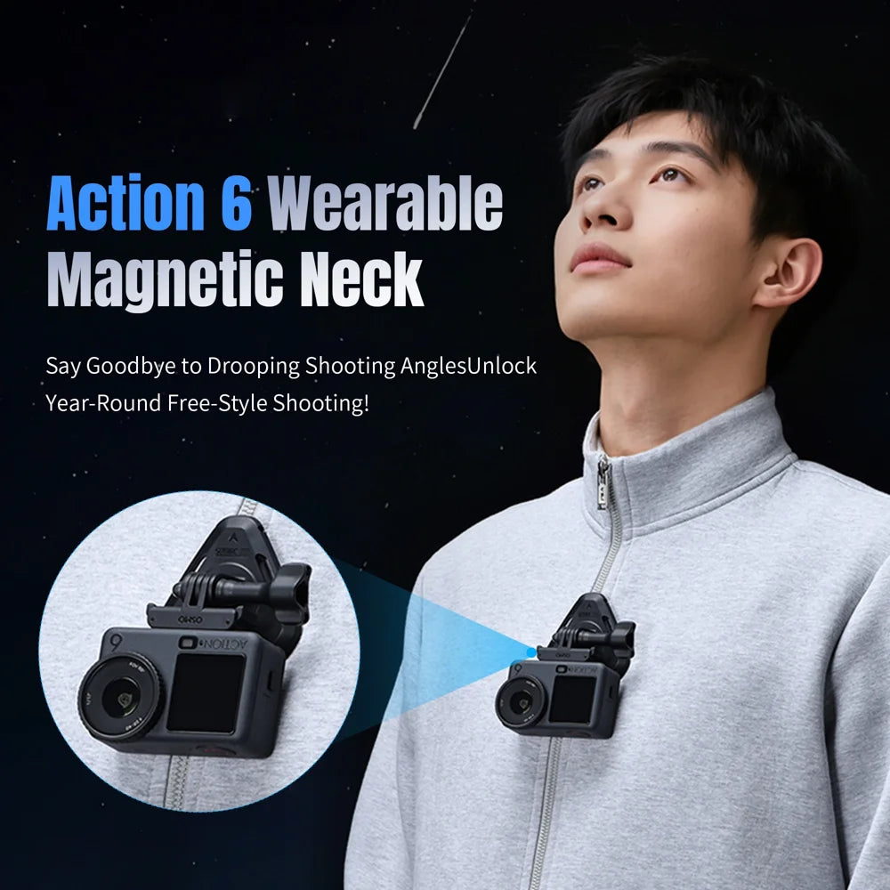 STARTRC For DJI Osmo Action 6 / GoPro Camera Magnetic Neck Bracket Wearable Neck Mount Stand - Black - 2