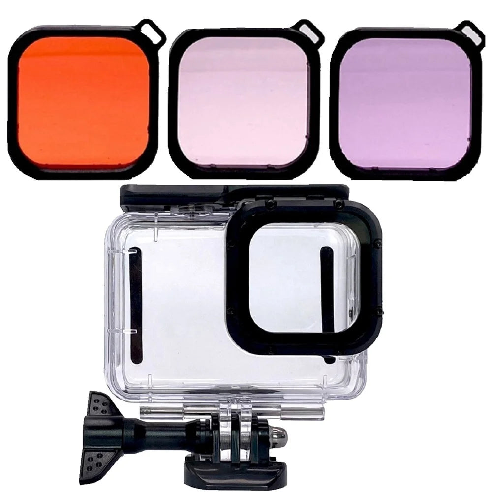 For Gopro Hero 9 Black Accessories Case Diving Filter Red+Pink+Purple Lens Filter Set AT1155 - 1