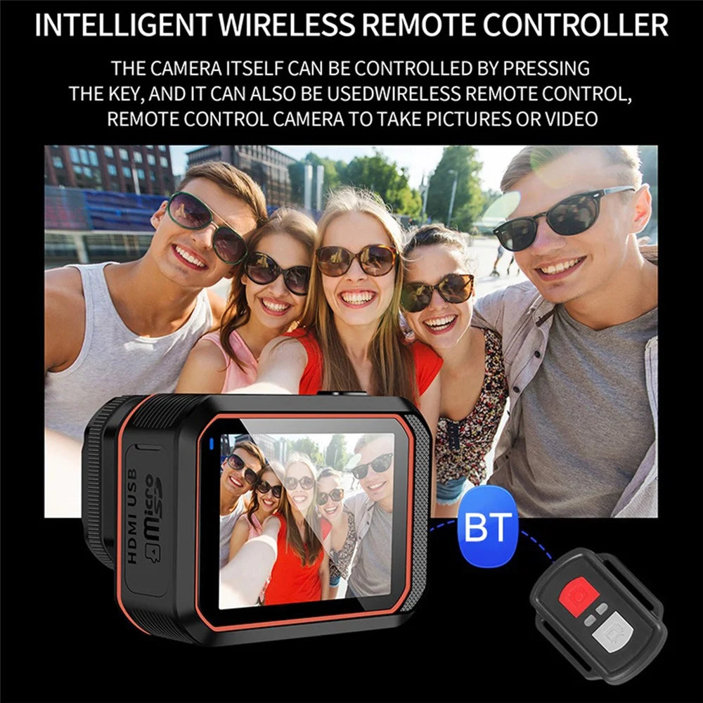 SC002 4K HD Action Camera with Remote Control Waterproof Sports DV Mini WiFi Video Helmet Camera - Black - 7