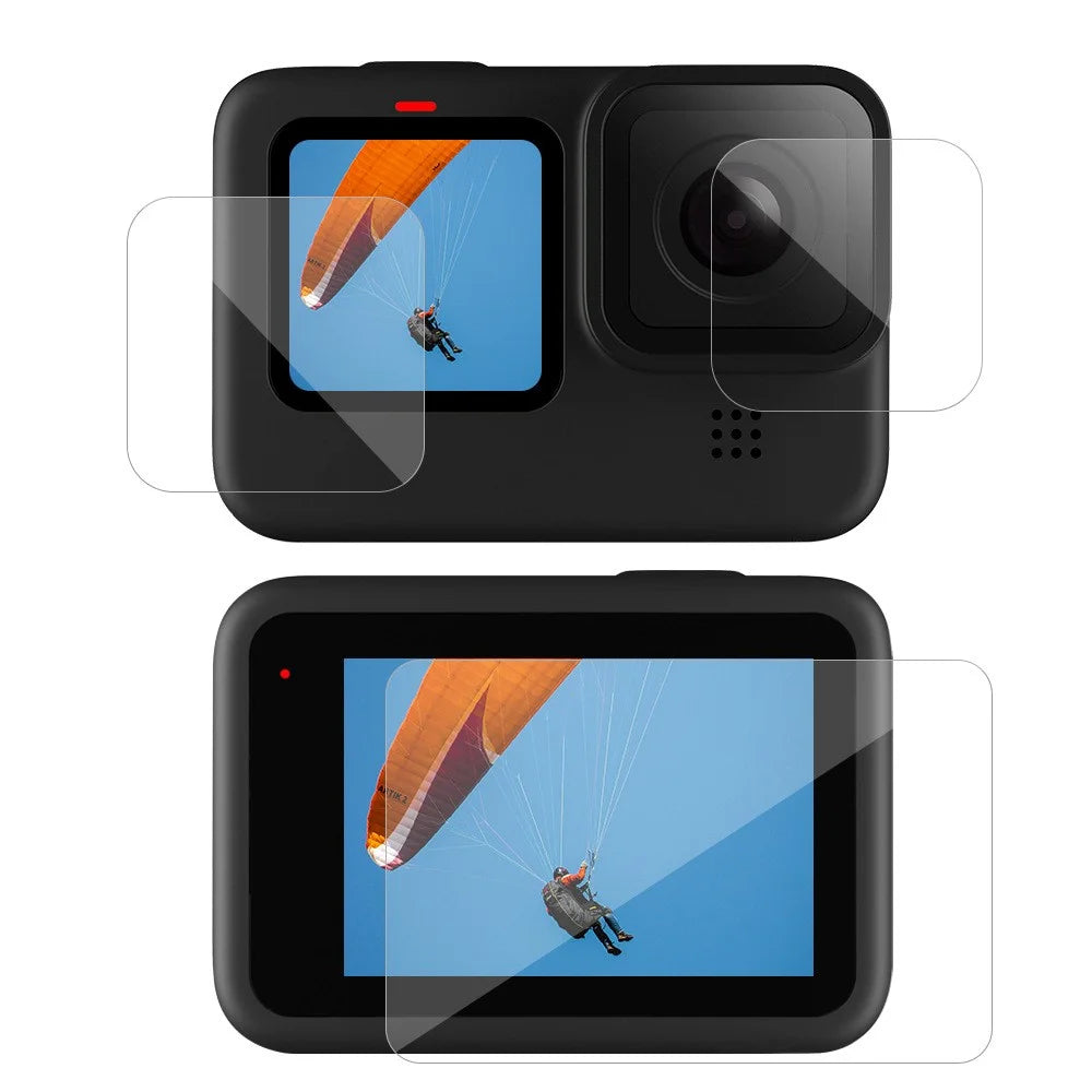 TELESIN GP-FLM-901 High Hardness Anti-explosion Tempered Glass Camera Lens Back Screen Protector Film + PET Soft Front Screen Protector for GoPro Hero 9 / 10 / 11 - 1