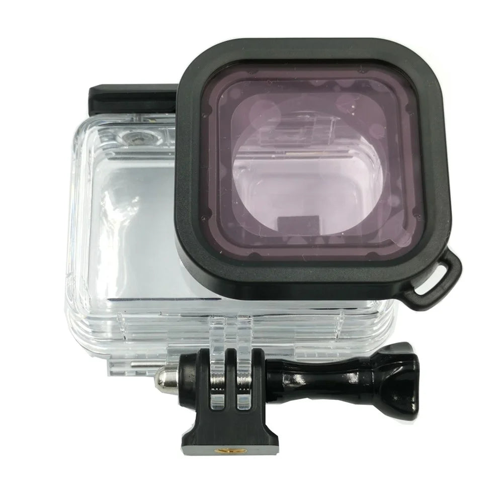 AI18 Waterproof Camera Lens Filter for Insta360 One R Waterproof Diving Case - Pink - 2
