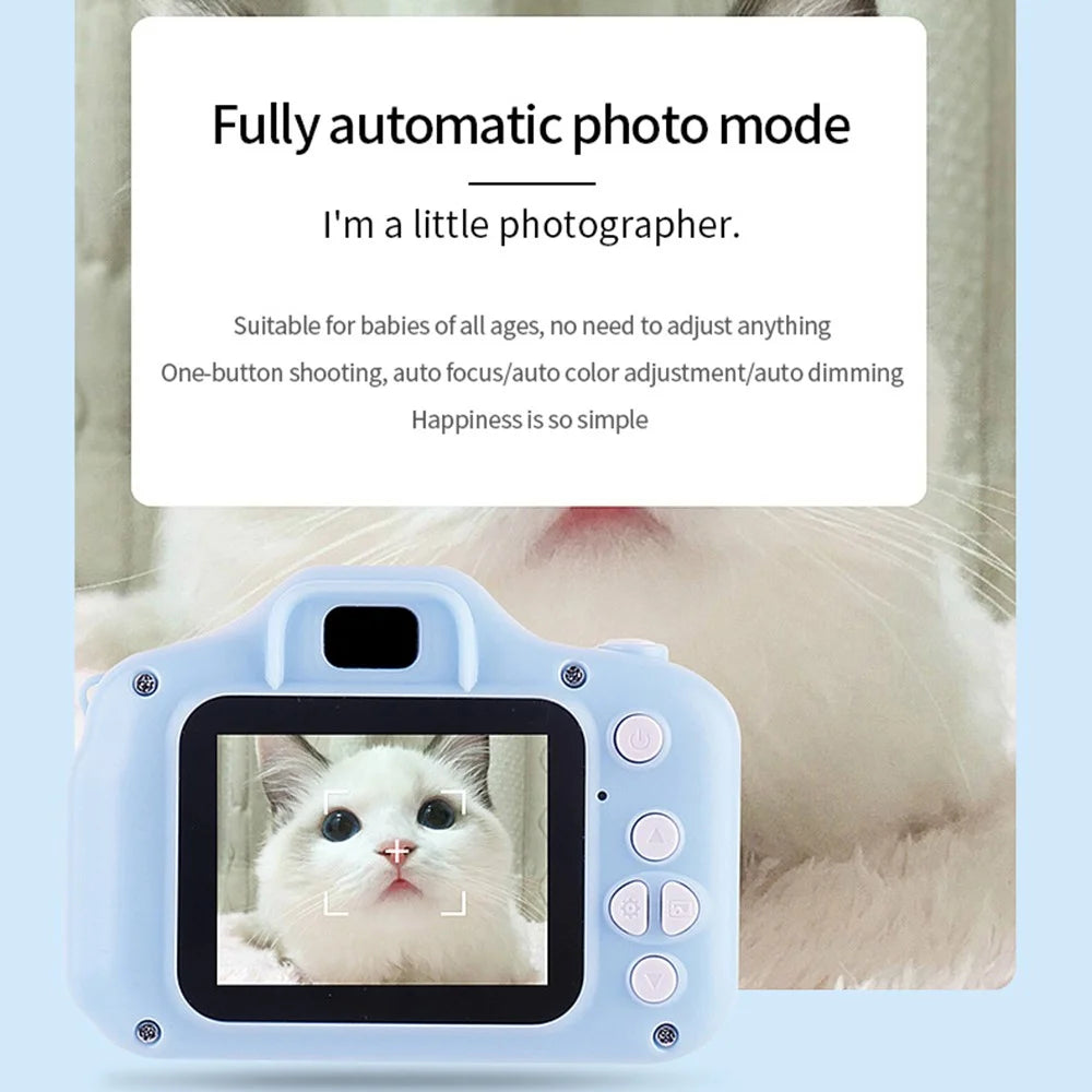 X2 Kid's Camera 1080P Children Video Camera Dual Cam Design Camera Toy Supporting 32GB Memory Card - Blue - 2