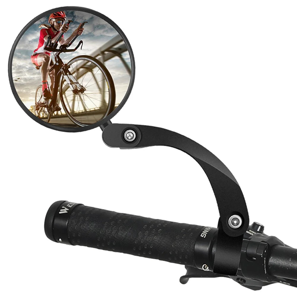 WEST BIKING YP0720034 1Pc Cycling 360 Degree Rotating Wide Angle HD Rearview Mirror MTB Road Bicycle Long Arm Handlebar Mirror with Warning Reflector - 1