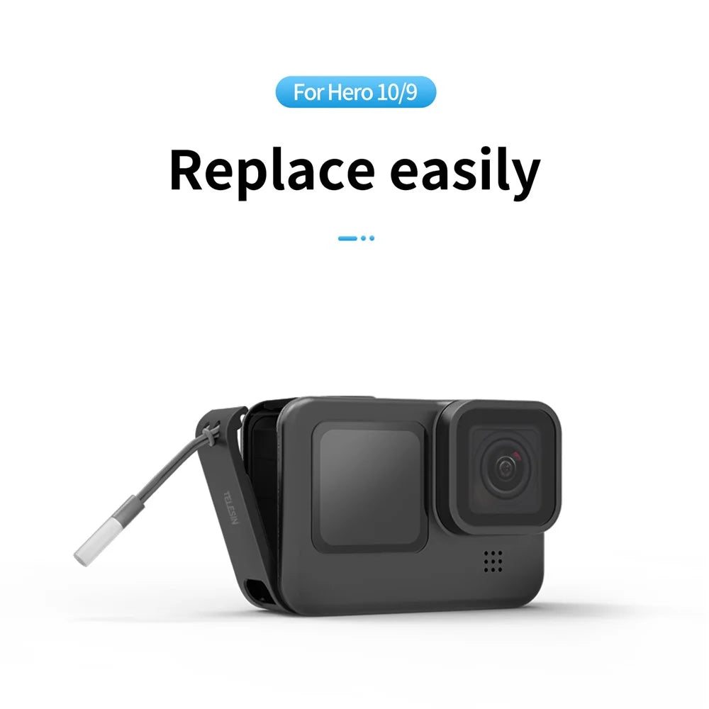 TELESIN GP-CLC-901 For GoPro Hero 9 / 10 / 11 Action Camera Battery Cover Charging Side Lid - 3