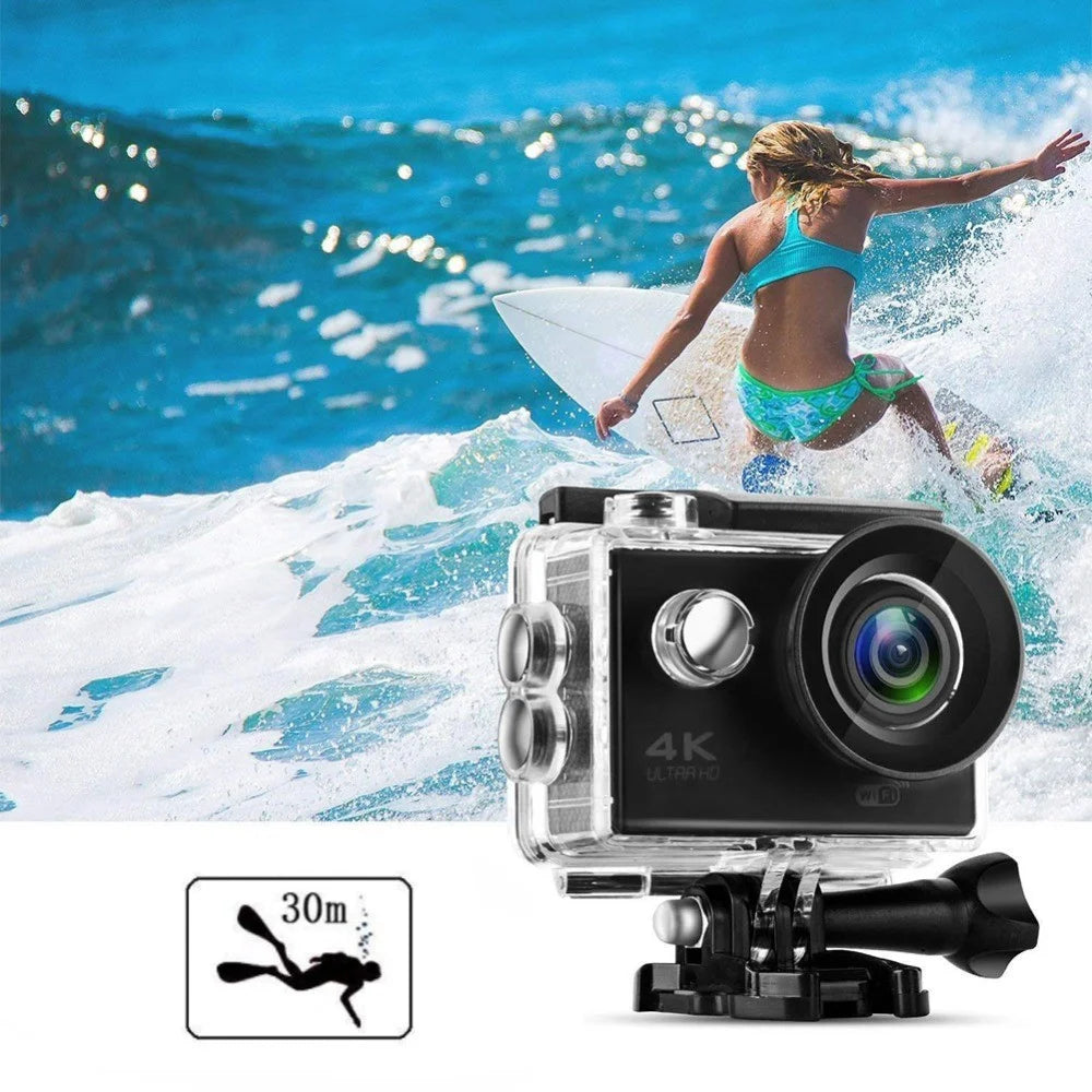 SJ4000 SD3H-2 4K 30FPS WiFi Action Camera Ultra HD Extreme Sports DV Camera with Waterproof Case - Black - 7