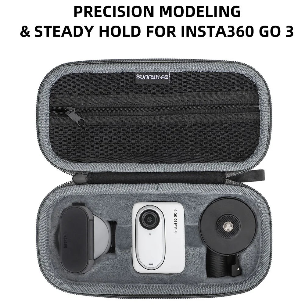SUNNYLIFE IST-B589 Storage Bag for Insta360 GO 3 Action Camera Fabric+Suede Carrying Case - 6