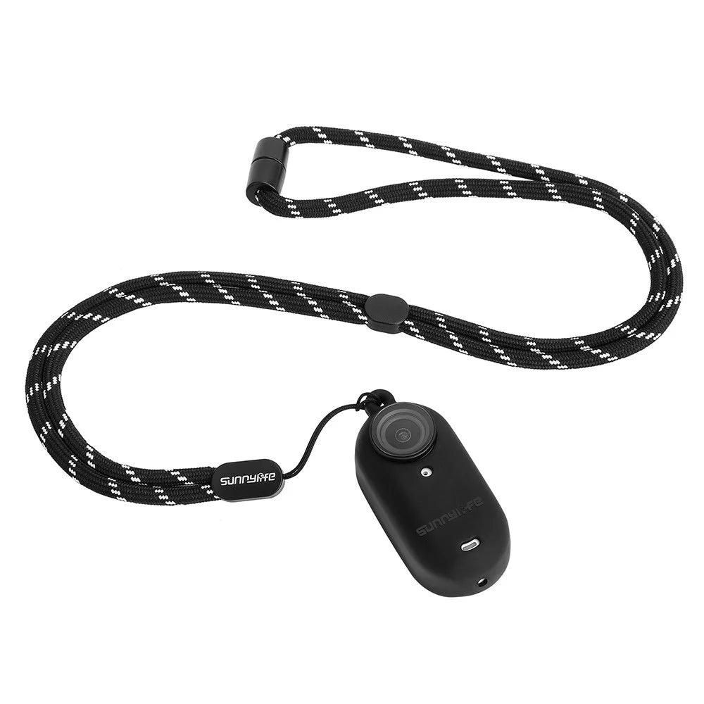 SUNNYLIFE IST-BHT594 For Insta360 GO 3 Silicone Case Camera Body Protective Sleeve with Lens Cover and Lanyard - Black - 2
