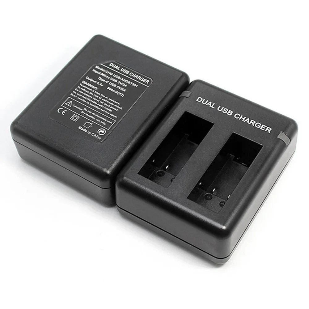 AT630 2-Slot Battery Charger + Micro USB Cable for GoPro Hero 5 Black Action Camera - 2