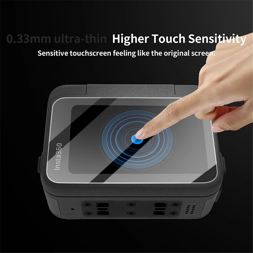 SUNNYLIFE 1 Set For Insta360 Ace Pro Anti-Scratch Tempered Glass Film Clear Camera Screen Protector - 4