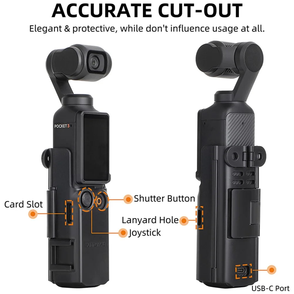 SUNNYLIFE OP3-BK743 Multifunction Expansion Handle for DJI Osmo Pocket 3 Mount Adapter with Cold Shoe - 6