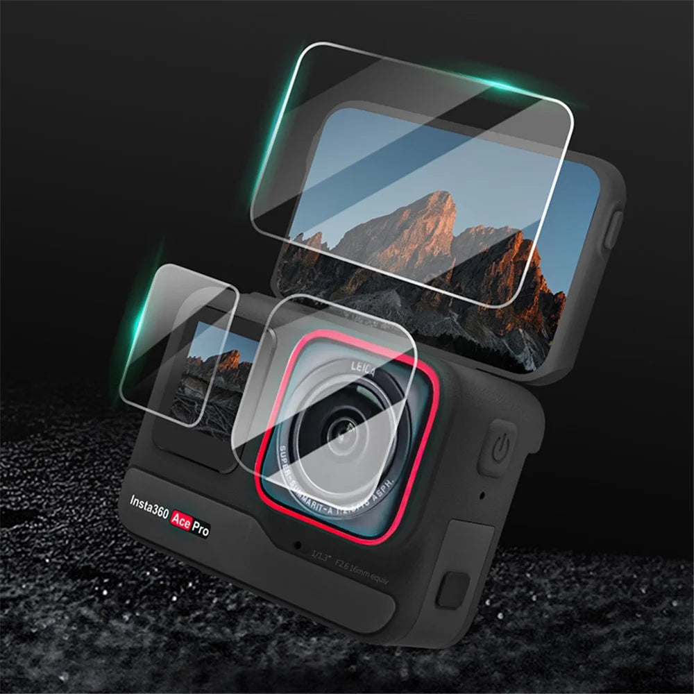 SUNNYLIFE 2 Sets For Insta360 Ace High Sensitive Camera Screen Films Oil-proof Tempered Glass Protectors - 7