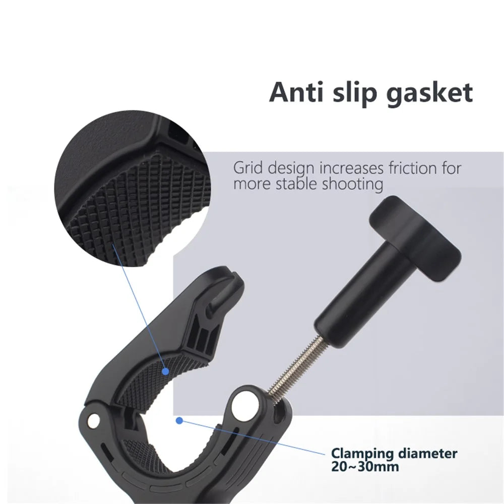 JUNNX JX-GP-10-A Bike Handlebar Camera Mount Clamp with Adapter for GoPro Hero 11 10 9, DJI, 360-Degree Rotation Bicycle Camera Holder - 4