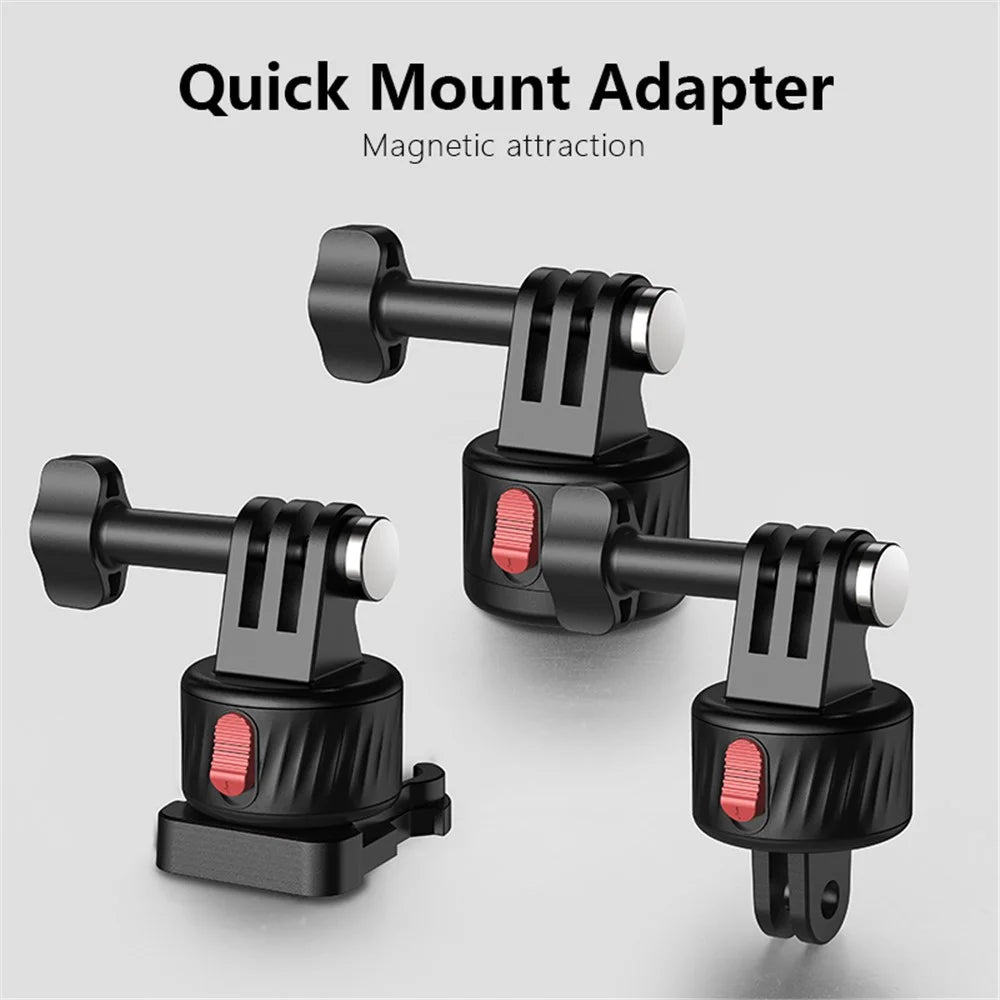 JUNNX JX-GP-09-C Tripod Mount Accessories Magnetic Quick Release Adapter for Bike / Head Strap / Clamp Clip Mount - 2