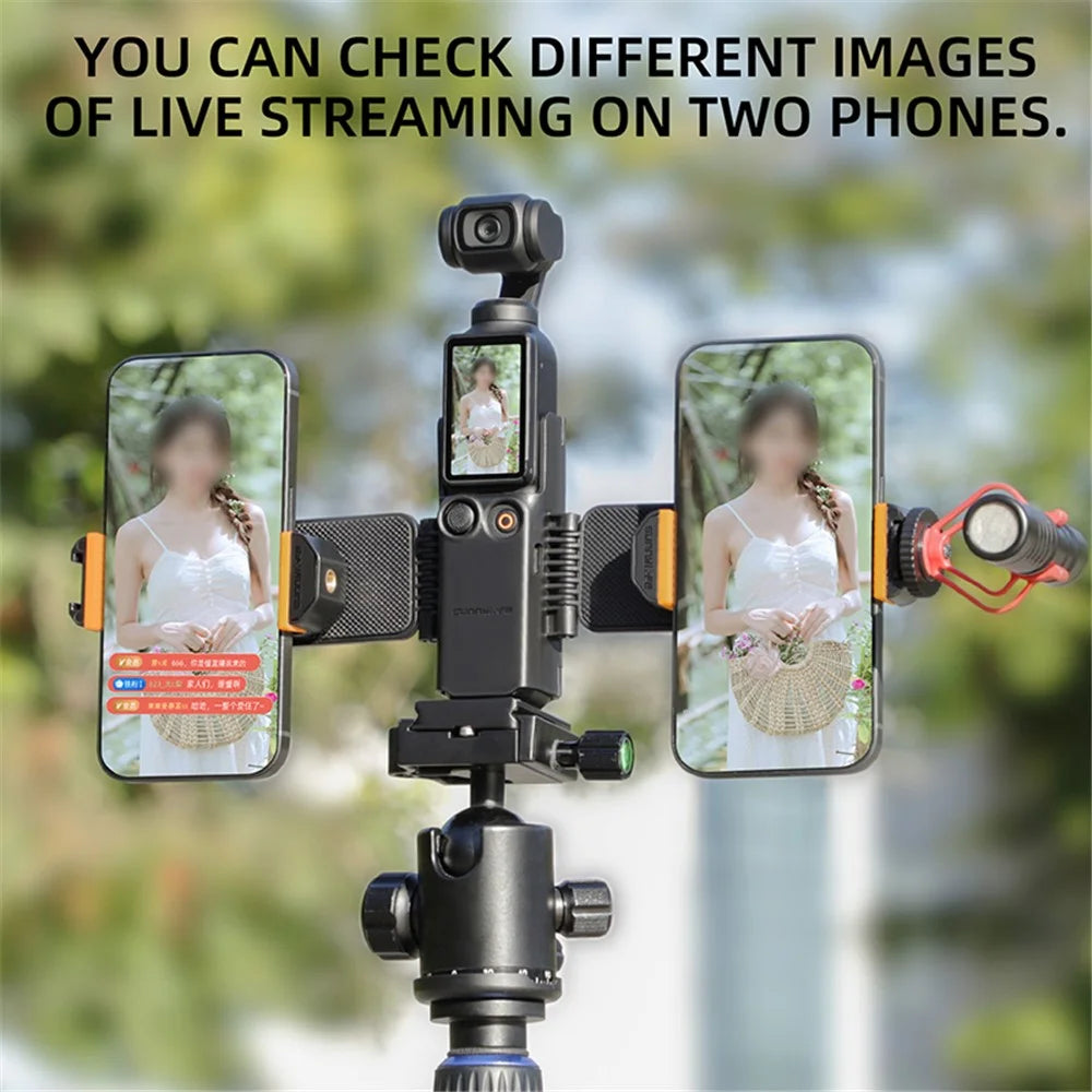 SUNNYLIFE OP3-ZJ756 For Osmo Pocket 3, Smartphone Mount Holder with Cold Shoe Camera Accessories - 6