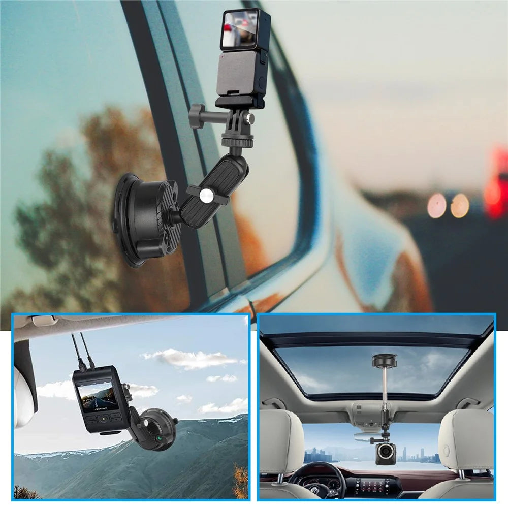 K01LP For GoPro Extension Rod Sucker Mount Bracket Action Camera Car Home Support Stand - 2