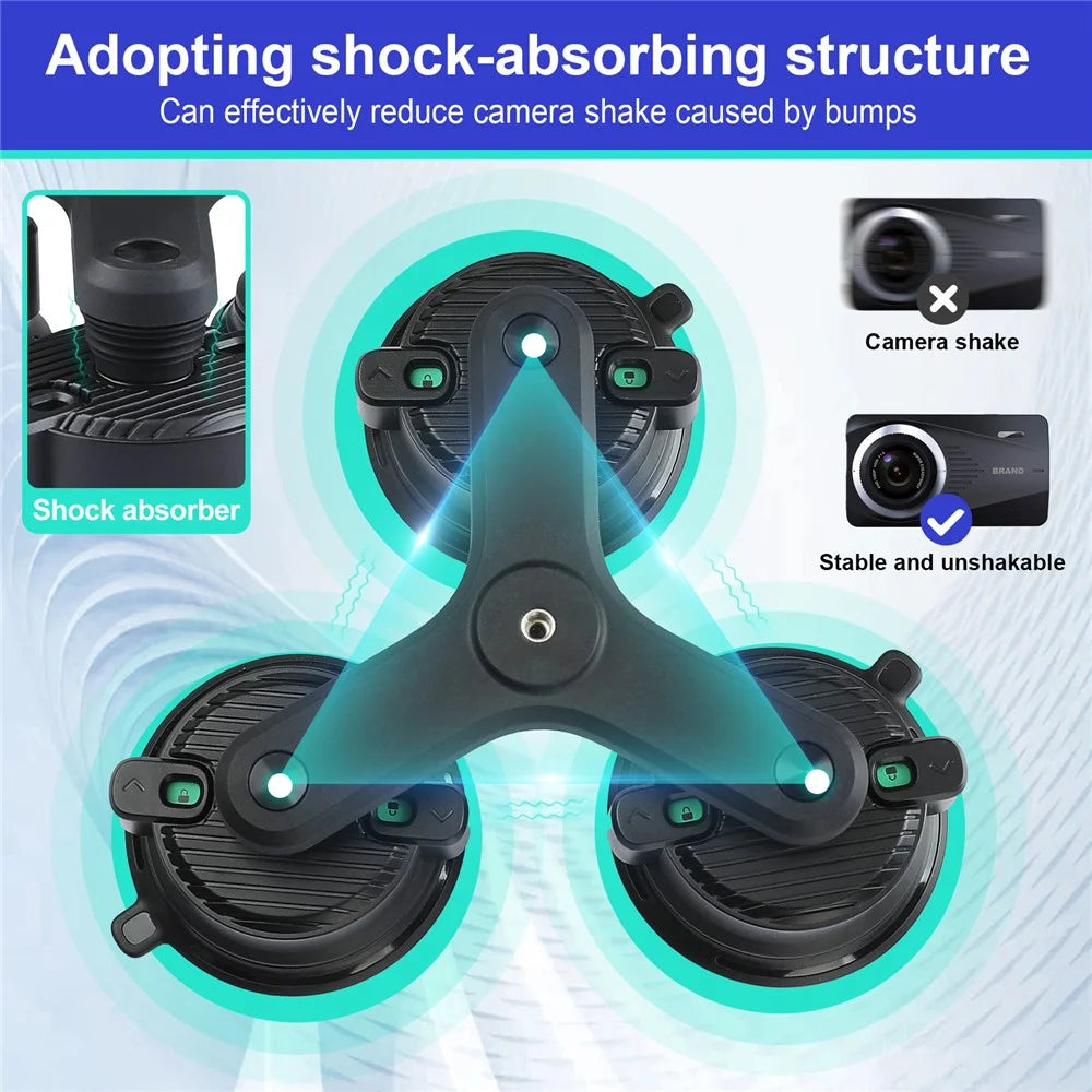 K01-3LP Extension Rod Sucker Mount Action Camera Bracket Car Shooting Support Stand - 2