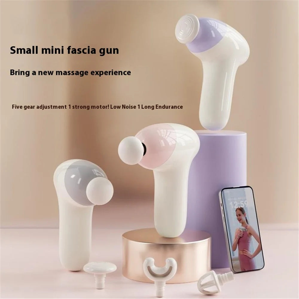 H35 Portable High Frequency Vibration Massager for Muscle Relaxation 5 Speeds Adjustable Mini Massage Gun - Purple - 3