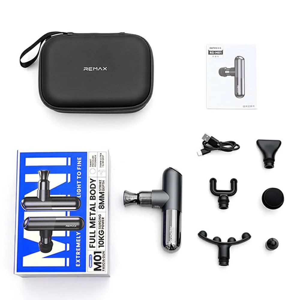 REMAX RS-M01 Portable Massage Gun Rechargeable Deep Tissue Percussion Muscle Massager - 2