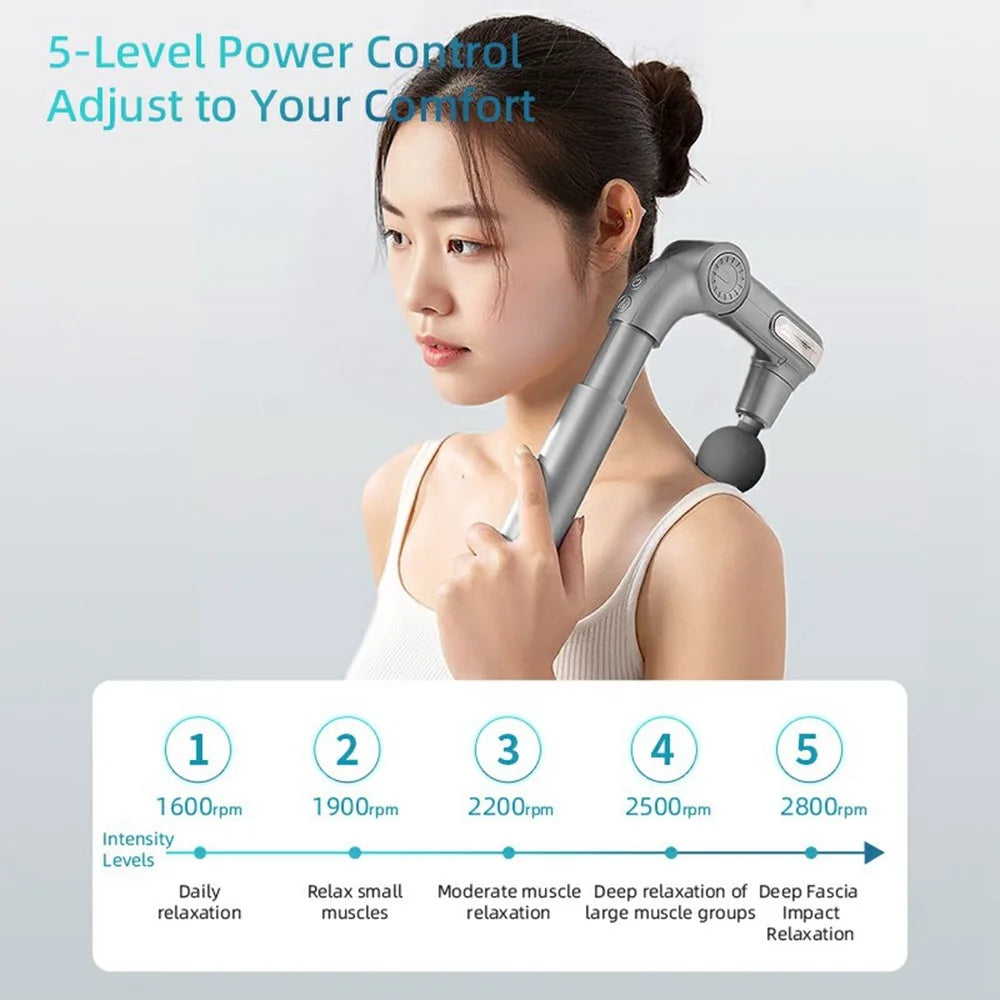 G7 Mini Foldable Percussion Massage Gun 5 Intensity Levels Portable Handheld Muscle Relaxation Device - 4