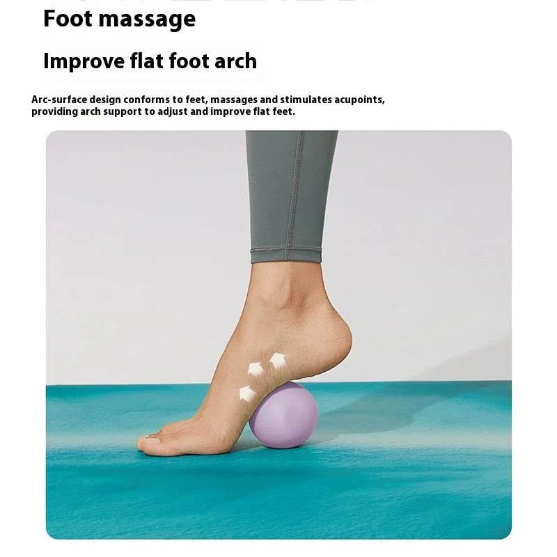 Solid Silicone Yoga Ball 63mm Deep Tissue Massage Ball for Myofascial Release / Foot Massage / Pilates Fitness - Lavender Purple - 2