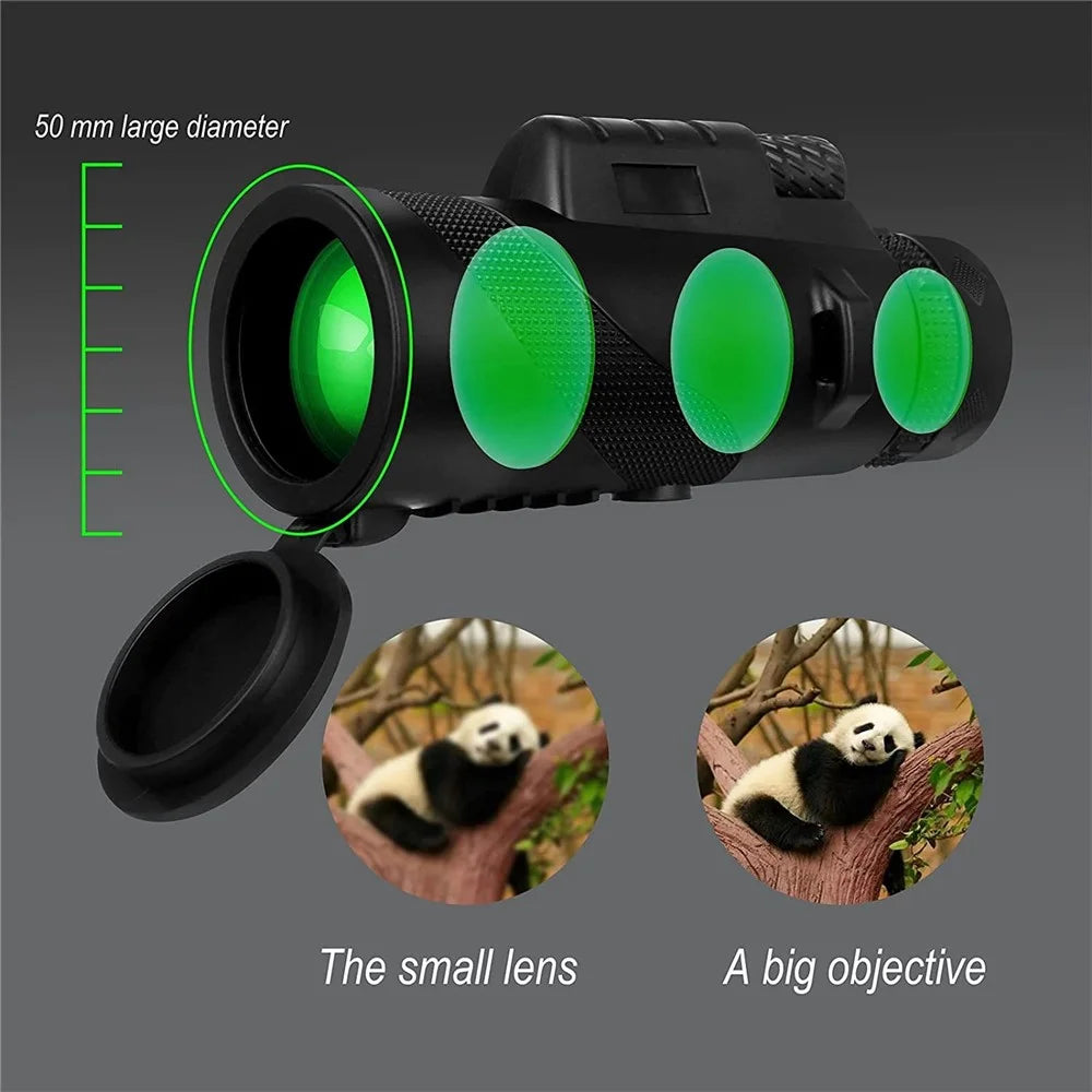 DT5060 Outdoor Night Vision 50x60 High Power Monocular HD Multilayer Green Film Telescope - 6