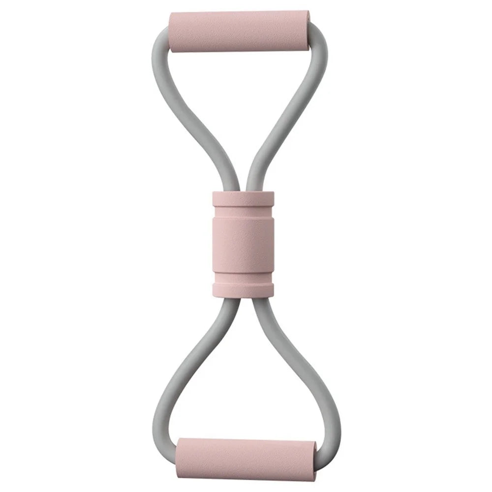 AMYUP Figure 8 Fitness Resistance Band Yoga Strap Fitness Pulling Rope Workout Elastic Exercise Band - Pink - 1