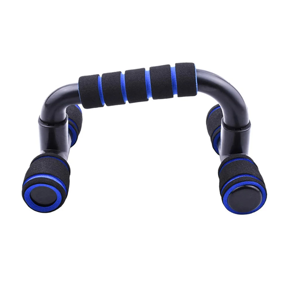 AMYUP 1 Pair H-shape Push-Up Support Stand Pectoralis Arm Muscle Push-Up Handles Trainer - Blue/Black - 5