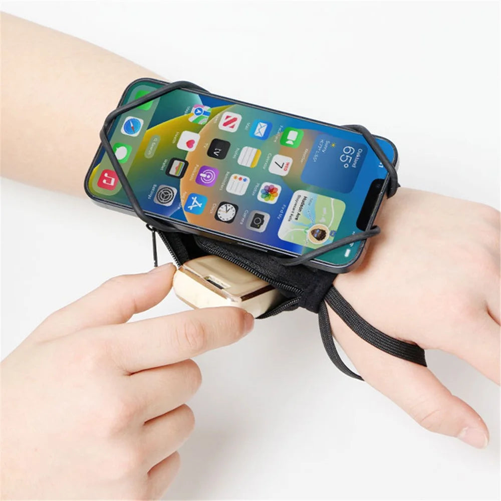 12x10cm Wristband Phone Holder 360-Degree Rotatable Forearm Wrist Storage Bag - 1