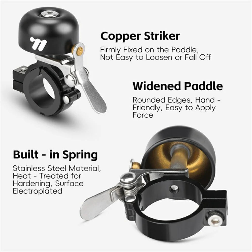 WEST BIKING YP0706060 Mountain Bike Bell Super Loud Vintage Bicycle Cycling Copper Bell - Black - 6