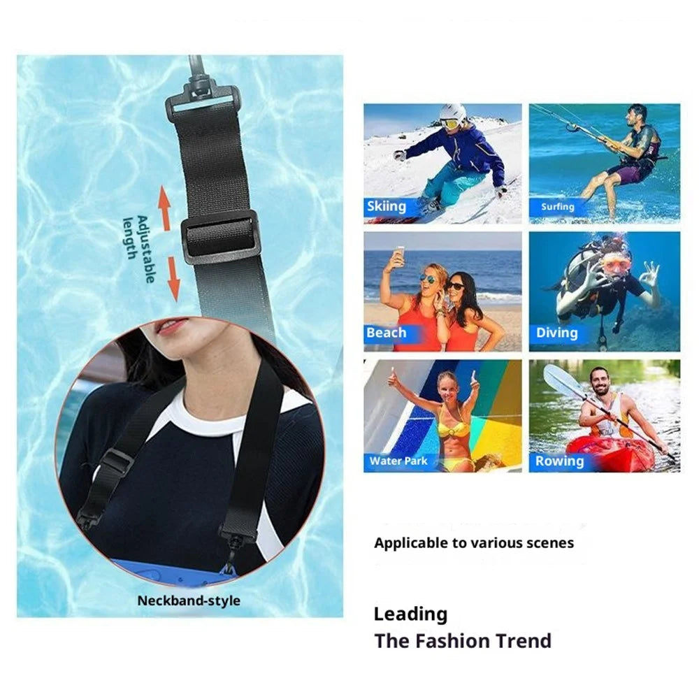 IPX8 Waterproof Dry Case Bag for Phones Tablets Up to 13 inch ABS PVC Sealed Touchscreen Floating Pouch - Black - 4