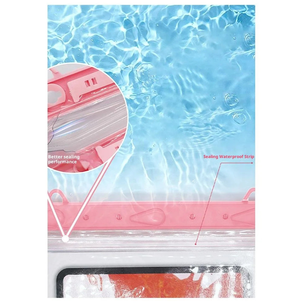 IPX8 Waterproof Dry Case Bag for Phones Tablets Up to 13 inch ABS PVC Sealed Touchscreen Floating Pouch - Black - 6