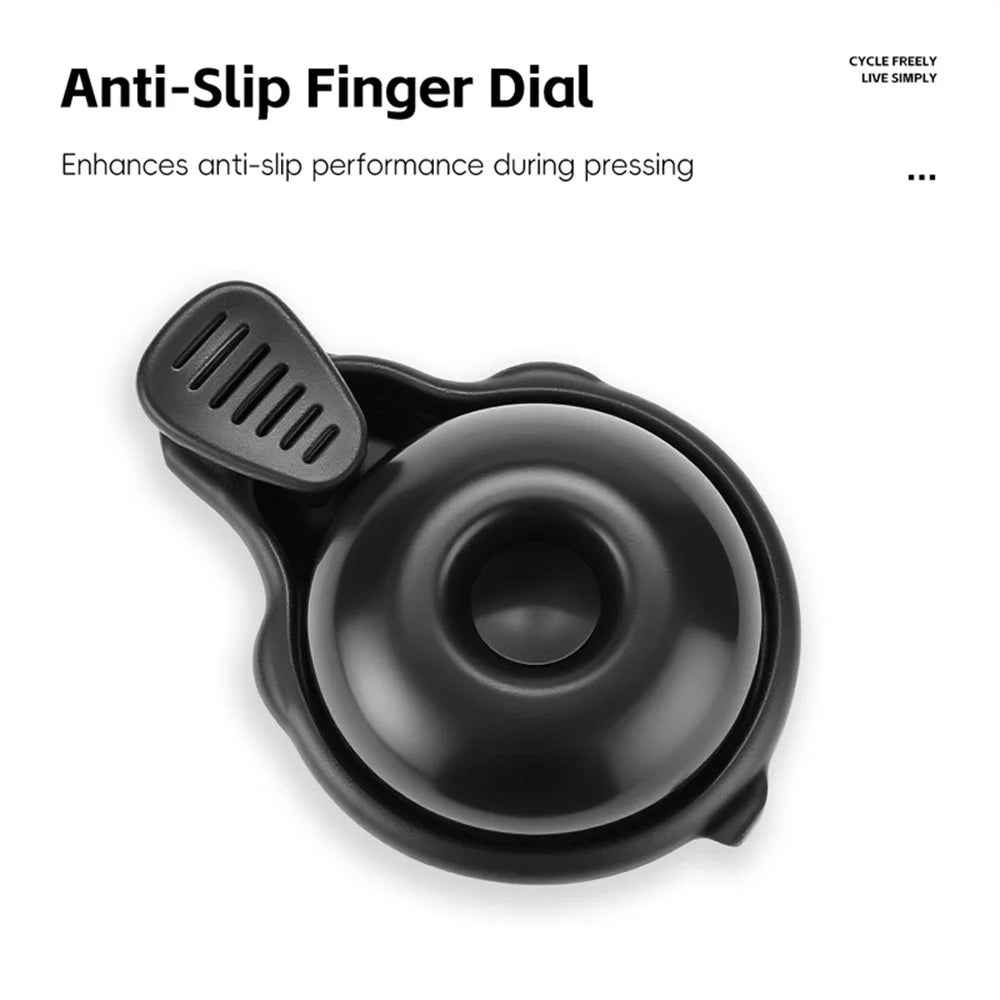 WEST BIKING YP0706069 Bicycle Bell Clear Sound Mini Brass Bell Adjustable Mount for 19-31.8mm Handlebar - Black - 7