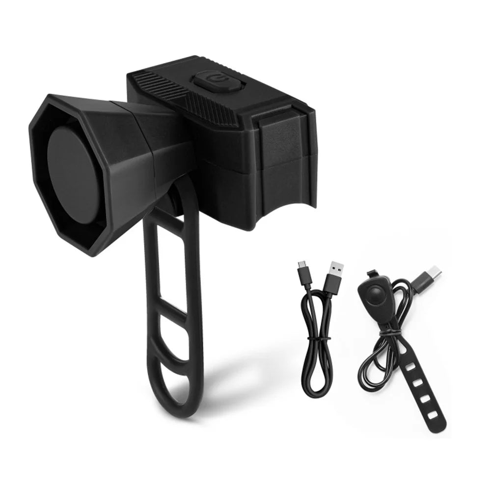WEST BIKING YP0706071 Bicycle Electric Bell Line-Controlled Bike Horn High Decibel Cycling Bell for Mountain Bikes - Black - 1