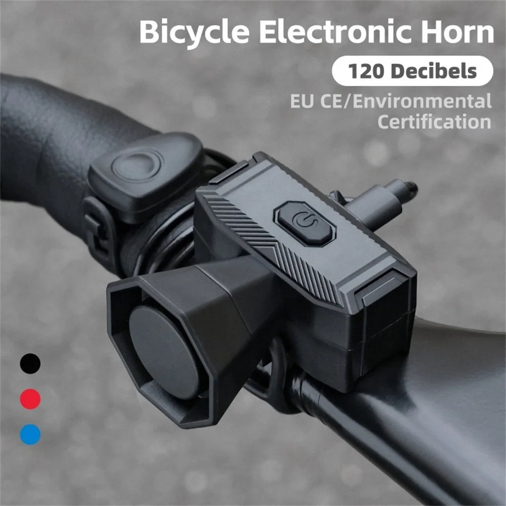 WEST BIKING YP0706071 Bicycle Electric Bell Line-Controlled Bike Horn High Decibel Cycling Bell for Mountain Bikes - Black - 2