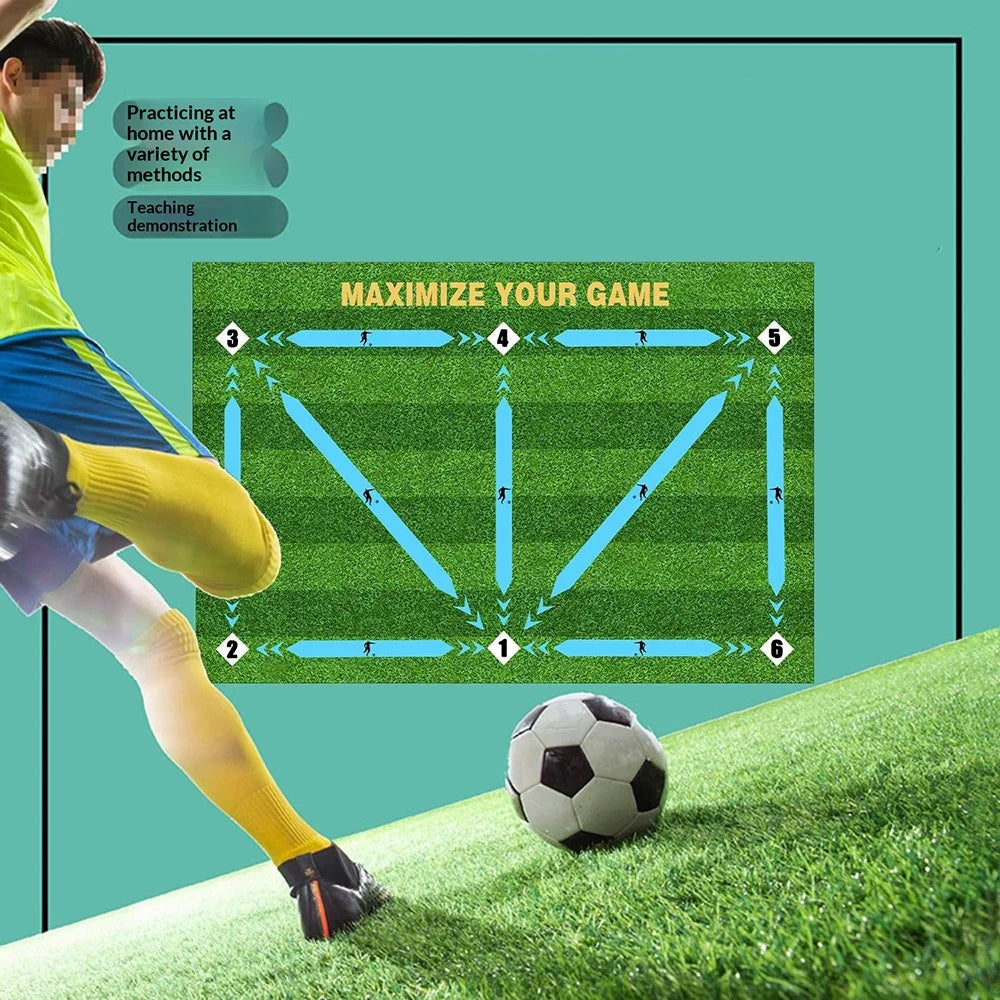 60 x 90cm Soccer Training Mat Diatomaceous Silent Non Slip Football Practice Pad for Indoor Footwork Training - Yellow - 3