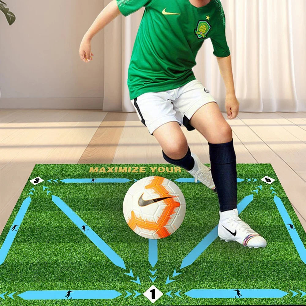 60 x 90cm Soccer Training Mat Diatomaceous Silent Non Slip Football Practice Pad for Indoor Footwork Training - Yellow - 4
