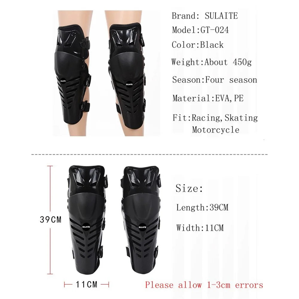 SULAITE 1 Pair GT-313 Motorcycle Knee Pad Men Protective Gear Knee Protector EVA Hard Shell Guard Pad Set - Black - 4