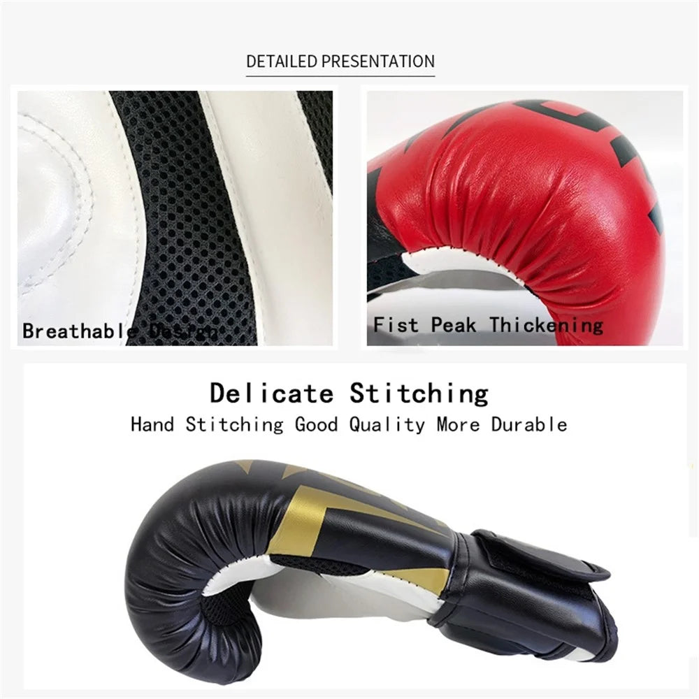 KAILUN NW-036 Karate Sanda Taekwondo Boxing Gloves Finger Hand Protection PU Mittens, 8oz - Black - 5